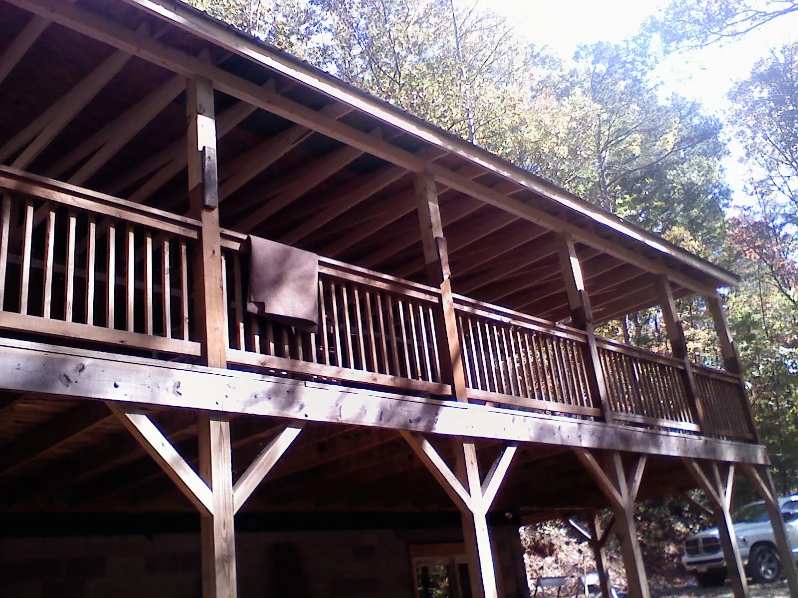 Timber framing under a new elevated porch and deck — Roof Leak Repair in Yorba Linda by Roofing Brothers